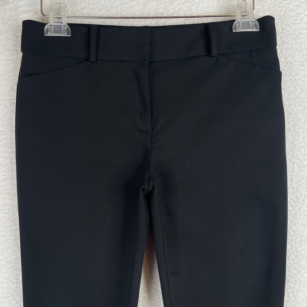Loft Petites Marisa Skinny Black Dress Pants Trousers 4P Womens Stretch Career